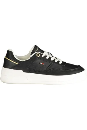 Tommy Hilfiger Schoenen, Dames, Zwart, 36 EU, Polyester, Zwarte Polyester Sneaker