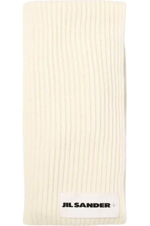 Jil Sander Accessoires, Heren, , ONE Size, Wol, Geribbeld Wollen Gebreid Sjaal