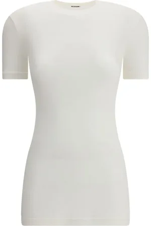 Jil Sander Tops, Dames, Wit, M, Katoen, Monochrome Katoenen T-shirt Set