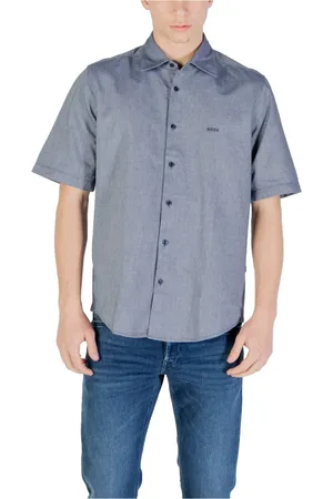 HUGO BOSS Overhemden, Heren, Blauw, 3Xl, Katoen, Elegante longsleeve voor mannen