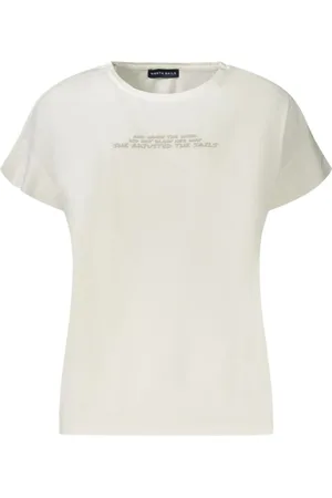 North Sails Tops, Dames, , L, Katoen, Wit Katoen Embossed Logo T-Shirt