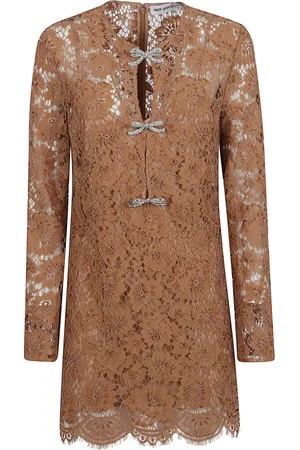 Self-Portrait Kleedjes, Dames, Bruin, 2Xs, Elegante Bruine Jurk voor Vrouwen