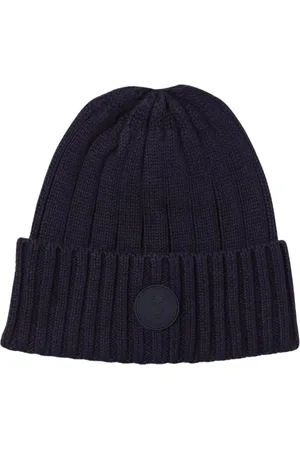 save the duck Accessoires, Heren, Blauw, ONE Size, Katoen, Blauwe Geribbelde Beanie Hoed