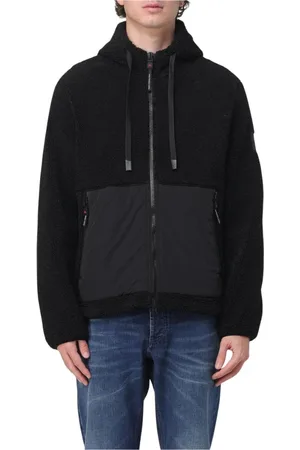 Peuterey Sweatshirts & Hoodies, Heren, Zwart, L, Nylon, Zwarte Fleece Hoodie Jas