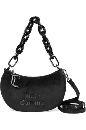 Juicy Couture Tassen, Dames, Zwart, ONE Size, Katoen, Bloesem Rhinestone S Hobo Katoen Zwart