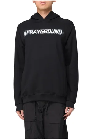 Sprayground Sweatshirts & Hoodies, Heren, Zwart, S, Katoen, Zwarte Motion Blur Logo Hoodie