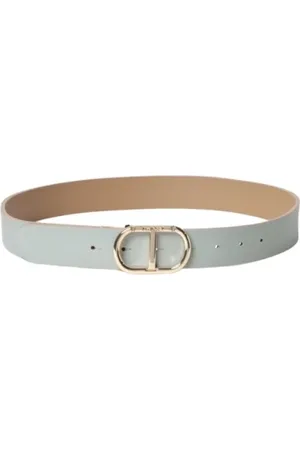 Twin-Set Accessoires, Dames, Veelkleurig, L, Leer, Omkeerbare Oval T Eco-Leren Riem