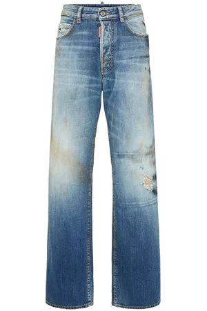 Dsquared2 Jeans, Dames, Blauw, S, Denim, Wide Leg Denim Jeans