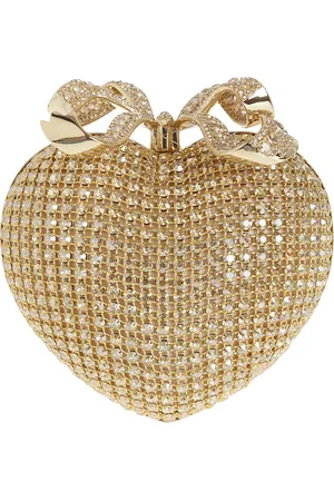 Self-Portrait Tassen, Dames, Geel, ONE Size, Metalen Clutch Tas Stijlvol Ontwerp