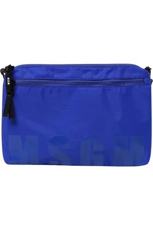 Msgm Tassen, Heren, Blauw, ONE Size, Nylon, Blauwe Logo Crossbody Tas Stijlvol Accessoire