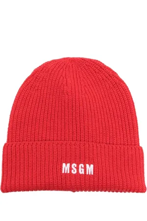Msgm Accessoires, Dames, Rood, ONE Size, Wol, Beanies