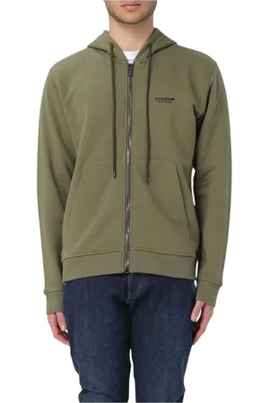 Dondup Sweatshirts & Hoodies, Heren, Groen, S, Katoen, Blauwe Zip Up Katoen Hoodie Sweatshirt