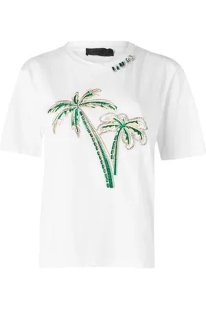 Liu Jo Tops, Dames, Wit, XS, Katoen, Geborduurd Grafisch T-shirt