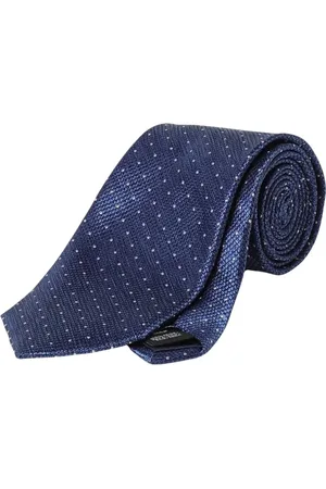 Michael Kors Accessoires, Heren, Blauw, ONE Size, Blauwe gestippelde zijden stropdas