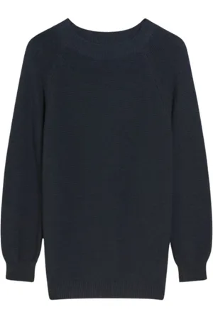 Max Mara Truien, Dames, Blauw, M, Katoen, Blauwe Katoenen Trui Linz Stijl