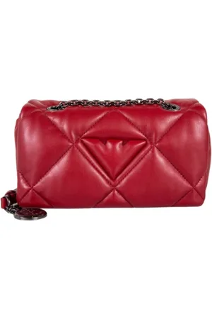 Emporio Armani Tassen, Dames, Rood, ONE Size, Leer, Rode Kunstleren Schoudertas