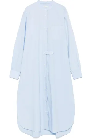 OFFICINE GENERALE Kleedjes, Dames, Blauw, S, Katoen, Droom Blauw Organisch Katoen Poplin Jurk