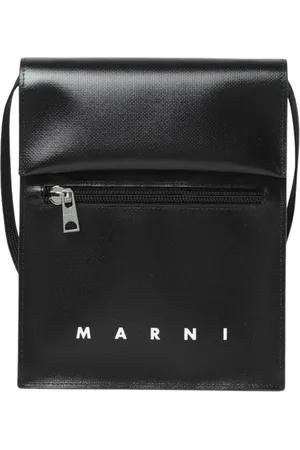 Marni Tassen, Heren, Zwart, ONE Size, Schoudertas Rits Sluiting Mannen Zwart