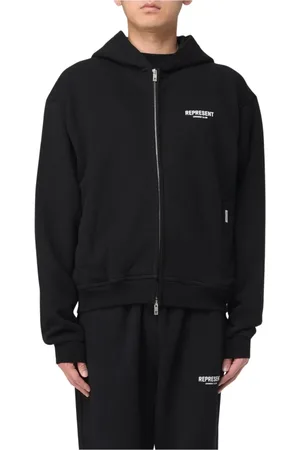 Represent Sweatshirts & Hoodies, Heren, Zwart, L, Katoen, Zwarte Zip Up Hoodie