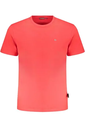 Napapijri Tops, Heren, Rood, M, Katoen, Rood Katoenen Geborduurd Logo T-Shirt