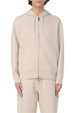 Emporio Armani Sweatshirts & Hoodies, Heren, Grijs, XL, Zwarte Zip-Up Hoodie Sweatshirt