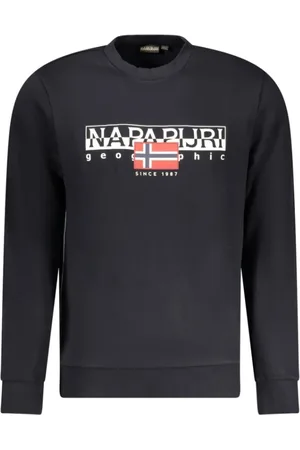 Napapijri Sweatshirts & Hoodies, Heren, Zwart, S, Katoen, Zwarte Katoenen Sweatshirt met Logoprint