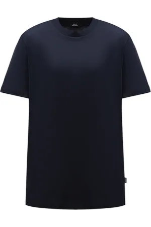 HUGO BOSS Tops, Heren, Blauw, M, Katoen, Donkerblauw Crew Neck T-shirt