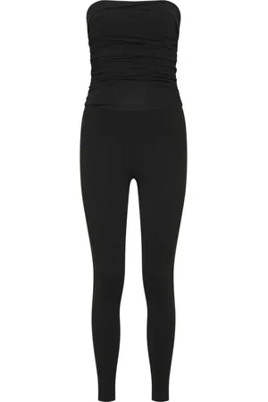 Khaite Jumpsuits & Playsuits, Dames, Zwart, S, Polyester, Strakke Jumpsuit Polyester Viscose