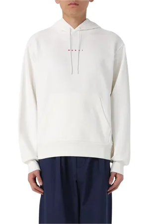Marni Sweatshirts & Hoodies, Heren, Wit, XL, Katoen, Witte Heren Hoodie Sweatshirt
