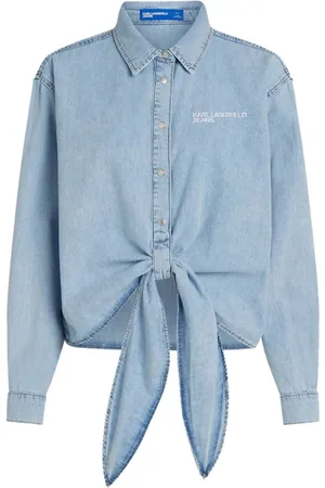 Karl Lagerfeld Blouses & Shirts, Dames, Blauw, XS, Denim, Overhemden Denim