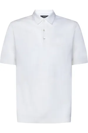 HERNO Tops, Heren, Wit, XL, Katoen, Wit poloshirt met korte mouwen