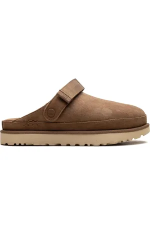 UGG Schoenen, Dames, Bruin, 40 EU, Leer, Bruine Lam Slip-On Klompen