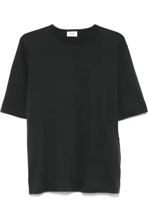 Saint Laurent Tops, Heren, Zwart, XL, Zwarte Crew Neck T-shirts en Polos