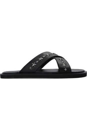Jimmy Choo Schoenen, Heren, Zwart, 41 EU, Leer, Zwarte Leren Sandalen voor Mannen