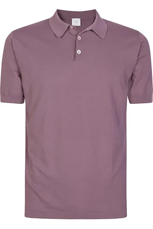 ELEVENTY Tops, Heren, Paars, L, Katoen, Polo T-shirt met korte mouwen