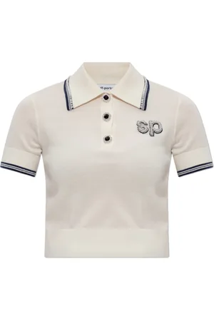 Self-Portrait Tops, Dames, , M, Wol, Polo met glinsterende applicaties