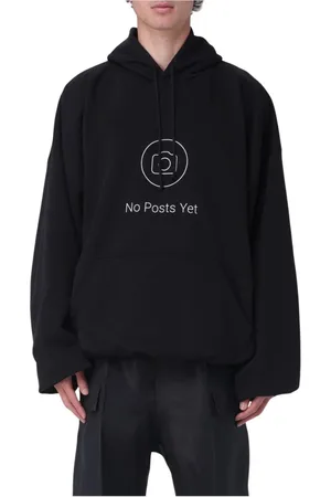 Vetements Sweatshirts & Hoodies, Heren, Zwart, XS, Sweatshirt met grafische print en geribbelde afwerking