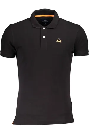 La Martina Tops, Heren, Zwart, 3Xl, Katoen, Slim Fit Polo met Contrastdetail