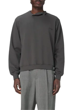 MAGLIANO Sweatshirts & Hoodies, Heren, Grijs, S, Katoen, Grijze Mock Neck Sweatshirt