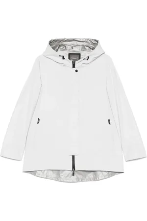HERNO Jassen, Dames, Grijs, S, Polyester, Lichtgrijze Waterdichte Hoodie Jas