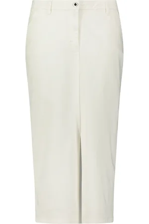 Betty Barclay Rokken, Dames, Wit, XL, Denim, Casual Denim Rok met Wassing