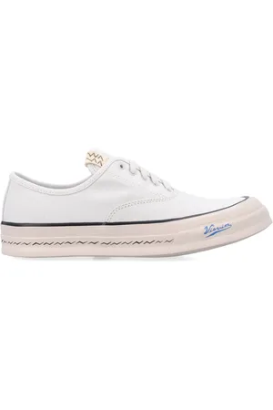 VISVIM Schoenen, Heren, Wit, 43 EU, Canvas Sneakers Ivoor Amandel Teen