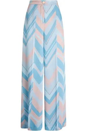 Liu Jo Broeken, Dames, Veelkleurig, XS, Polyester, Wijde Palazzo Broek