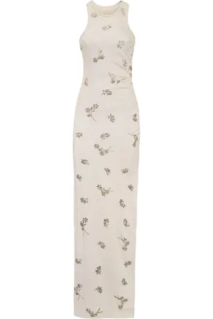 SOPHIA WEBSTER Kleedjes, Dames, Grijs, XL, Elegante Bloemenjurk