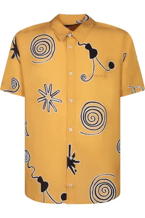 Jacquemus Overhemden, Heren, Oranje, M, Oranje All-Over Print Shirt