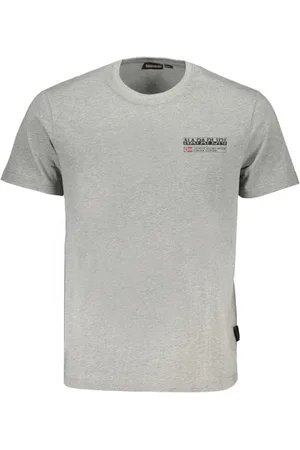 Napapijri Tops, Heren, Grijs, L, Katoen, Grijze Katoenen T-shirt met Print Logo