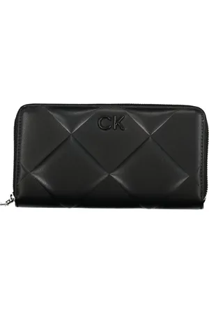 Calvin Klein Accessoires, Dames, Zwart, ONE Size, Polyester, Dames Portemonnee Zwart Rfid Rits
