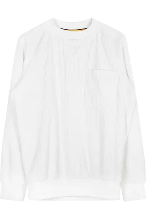 K-Way Sweatshirts & Hoodies, Heren, Wit, S, Katoen, Witte Fluwelen Sweatshirt met Lange Mouwen