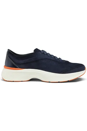 santoni Schoenen, Heren, Blauw, 41 1/2 EU, Suède, Leren sneaker voor heren