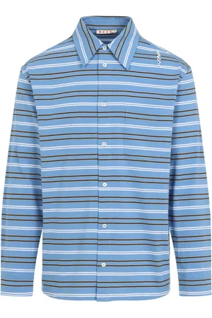 Marni Overhemden, Heren, Blauw, L, Katoen, Blauw T-shirt voor mannen